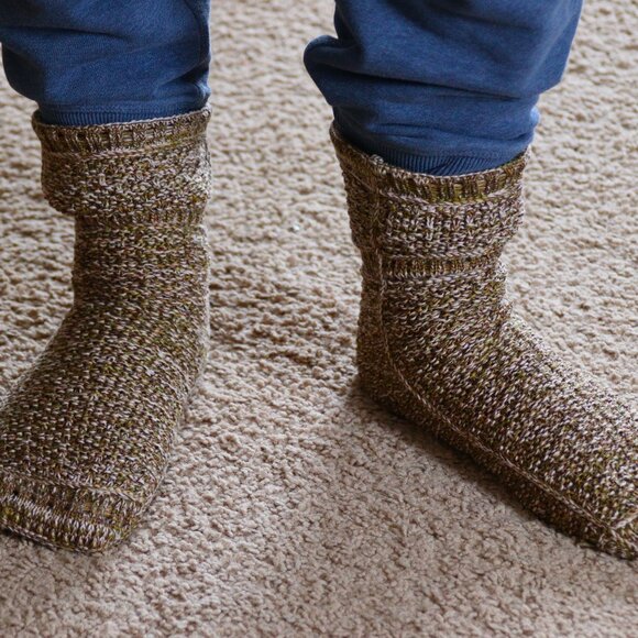 Beige Wool handmade socks NEW - Picture 2 of 4